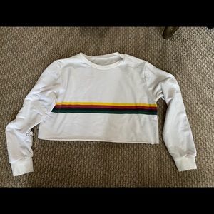 Cropped sweatshirt with rainbow